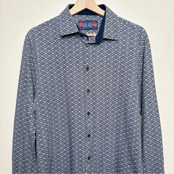 English  Laundry Mens Medium Stretch Fitted Knit Print Shirt - Picture 3 of 14